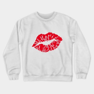 Kissing Lips / Kussmund / Baiser / Beso / Bacio / Pruilen (Red) Crewneck Sweatshirt